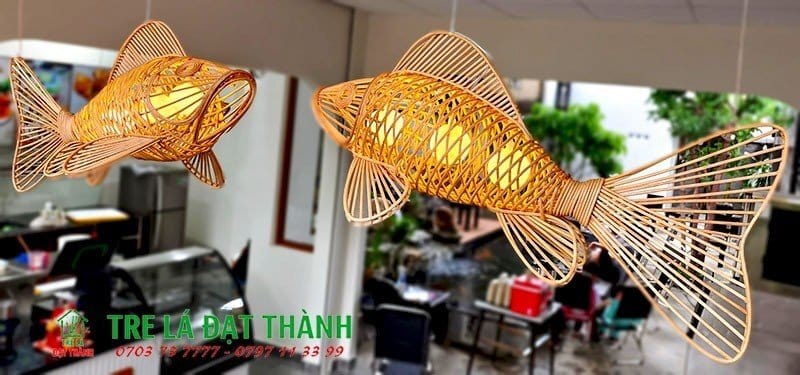 Đèn Cá Bằng Mây Tre Đan - DMT066